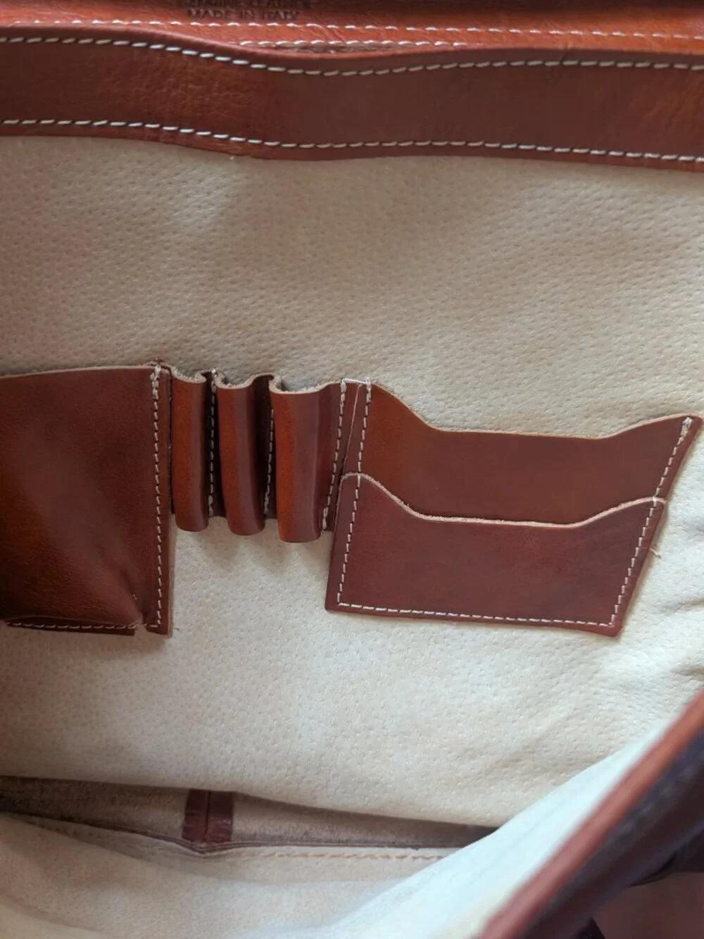 Sabani Firenze Messenger Bag Leather Handmade Italy Warm Brown